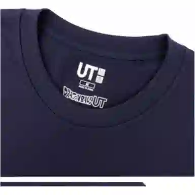 UNIQLO Printed Straight T-Shirt Navy