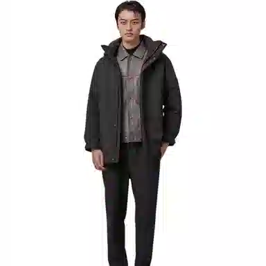 EHE Detachable Hood Down Jacket Black