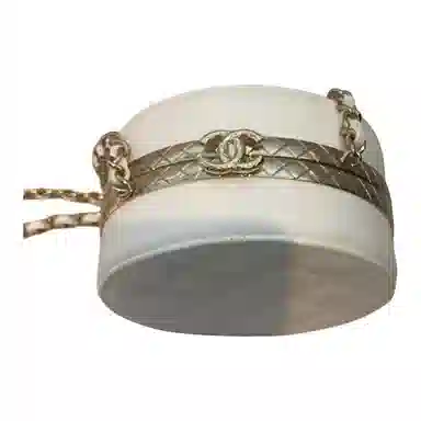 CHANEL Round Flap Bag White