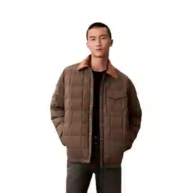 Calvin Klein Colorblock Corduroy Down Jacket