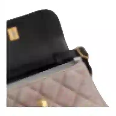 CHANEL 25B Quilted Shoulder Bag Black Khaki