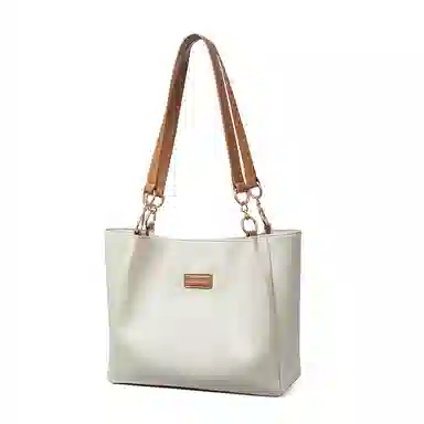 红蜻蜓 学院风撞色 小众高级感百搭实用上学通勤 牛皮 手提包单肩包 常规 女款 米白色