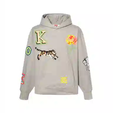 KENZO x Nigo Pixel Tiger Hoodie Pearl Grey