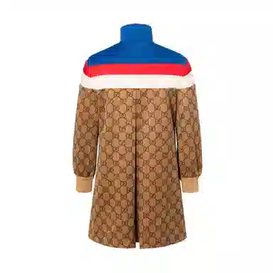 Gucci SS22 Embroidered Logo Dress Brown