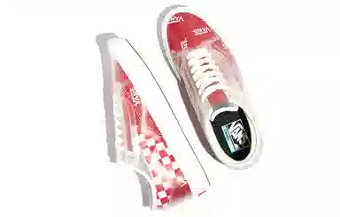 Vans Slip-Skool ComfyCush Red White Checkerboard