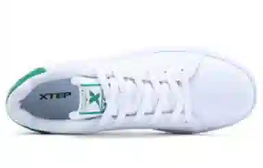 特步 低帮 板鞋 男款 白绿