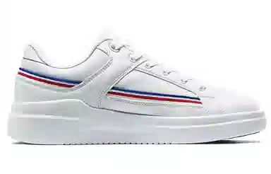 特步 革面条纹 低帮 板鞋 男款 白