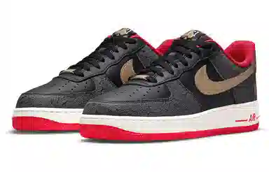 Nike Air Force 1 Low Black Red Gold