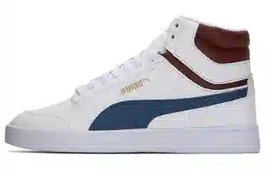 PUMA Shuffle Mid White Brown Blue