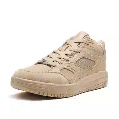 特步 乄行 潮流舒适 耐磨 中帮 板鞋 男款 棕灰