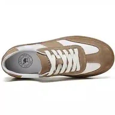CAMEL Retro Leather Sneakers