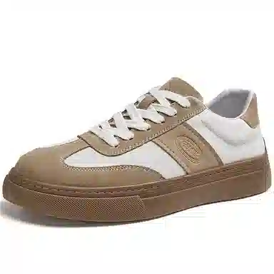 CAMEL Retro Leather Sneakers