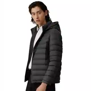 红豆 加厚纯色连帽长袖羽绒服 男款