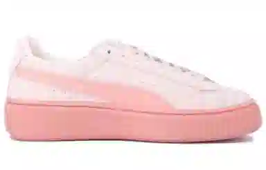 PUMA Suede Platform White Pink