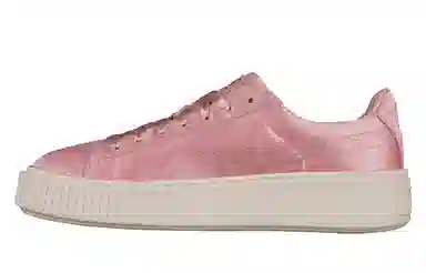 PUMA Basket Platform Satin Creepers Pink