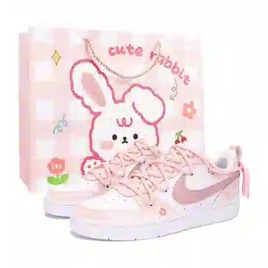 Nike Court Borough Low GS Pink White