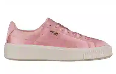 PUMA Basket Platform Satin Creepers Pink
