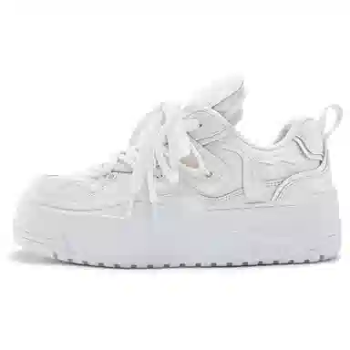 SENGUOGUO Minimalist Thick Sole Sneakers White