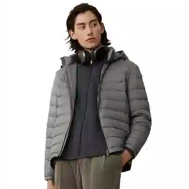 红豆 加厚纯色连帽长袖羽绒服 男款