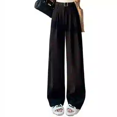 玉儿恋 纯色高腰阔腿裤休闲裤 女款