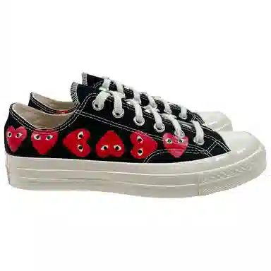 CDG Play x Converse Low Black White Red