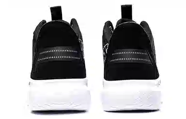 特步 休闲 轻便 中帮 板鞋 女款 黑白