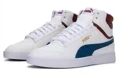 PUMA Shuffle Mid White Brown Blue