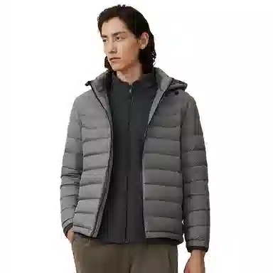 红豆 加厚纯色连帽长袖羽绒服 男款