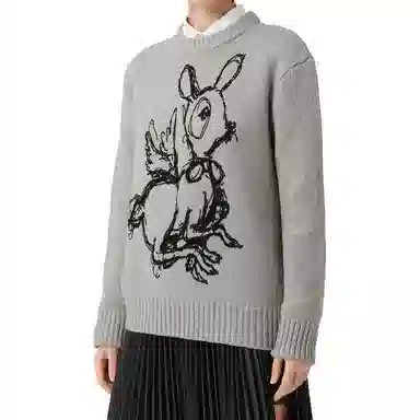 Burberry FW22 Striped Deer Jacquard Sweater