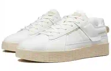 特步 耐磨 低帮 板鞋 男款 米色