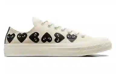 CDG Play x Converse Low White Black