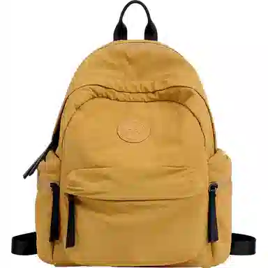 妙迪 时尚潮流纯色大容量 织物 双肩包 常规 男女同款情侣款 椰青灰