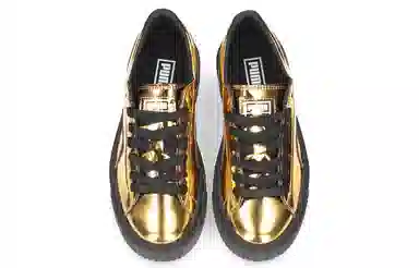 PUMA Suede Platform Metallic Gold