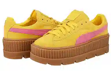 PUMA Suede Platform Yellow Pink