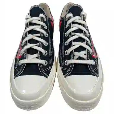 CDG Play x Converse Low Black White Red
