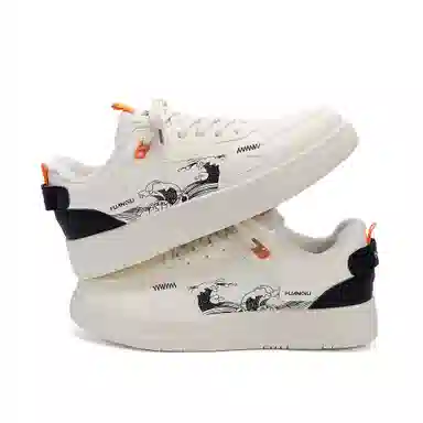 HUANQIU Fashion Low-top Sneakers White Black