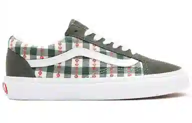 Vans Old Skool Low White Green Red