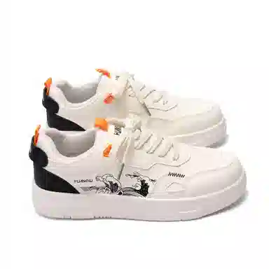 HUANQIU Fashion Low-top Sneakers White Black