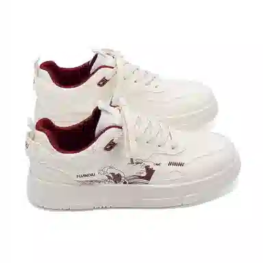 HUANQIU Fashion Low-top Sneakers White Black