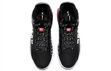 特步 休闲 中帮 板鞋 男款 黑色