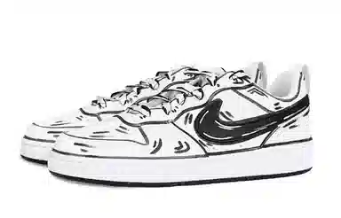 Nike Court Borough Low GS Black White