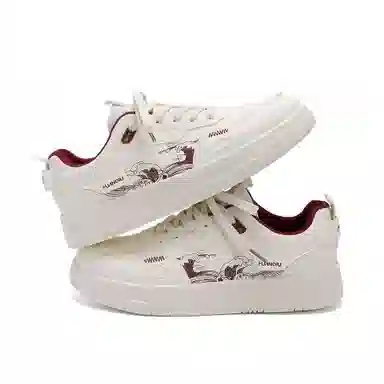 HUANQIU Fashion Low-top Sneakers White Black