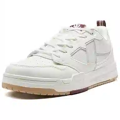 特步 舒适百搭 耐磨保暖轻便 低帮 板鞋 男款 帆白