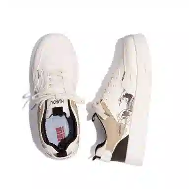 HUANQIU Fashion Low-top Sneakers White Black