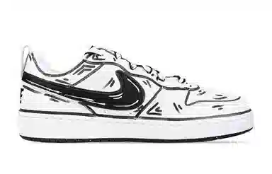 Nike Court Borough Low GS Black White