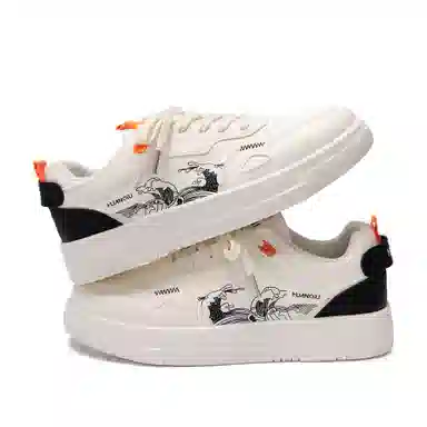 HUANQIU Fashion Low-top Sneakers White Black