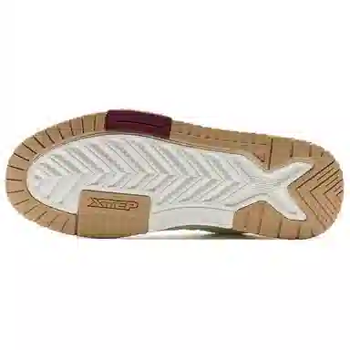 特步 舒适百搭 耐磨保暖轻便 低帮 板鞋 男款 帆白