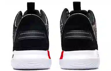 特步 休闲 中帮 板鞋 男款 黑色