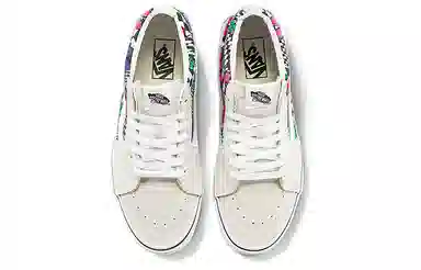 Vans SK8 Mid White Grey Floral Plaid