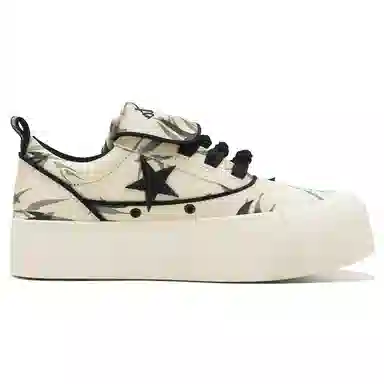 KAALIXTO Bamboo Low Canvas Shoes Black White